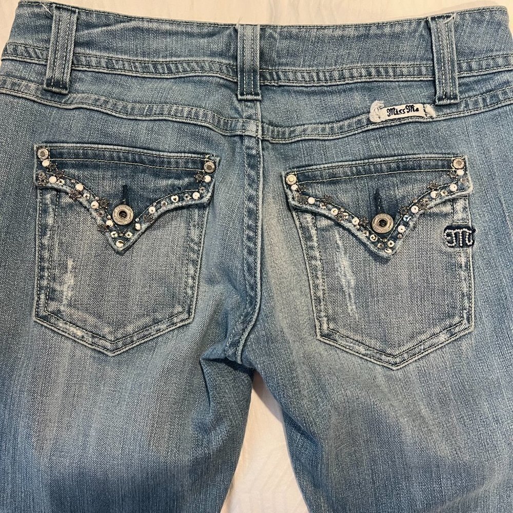 Miss Me Crop Jeans Cropped Distressed Embellished Capri Jeans, Size 30